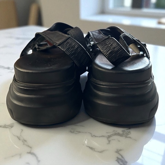 NWT SELECTED FEMME Nollie Chunky Sandals Leather Platform Black 40 US 9 - Picture 7 of 14